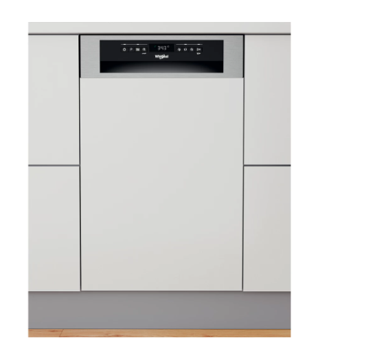 Whirlpool WSBO 3O34 PF X beépíthető keskeny 10 terítékes mosogatógép, 44.8x55.5x82 cm, inox szín 