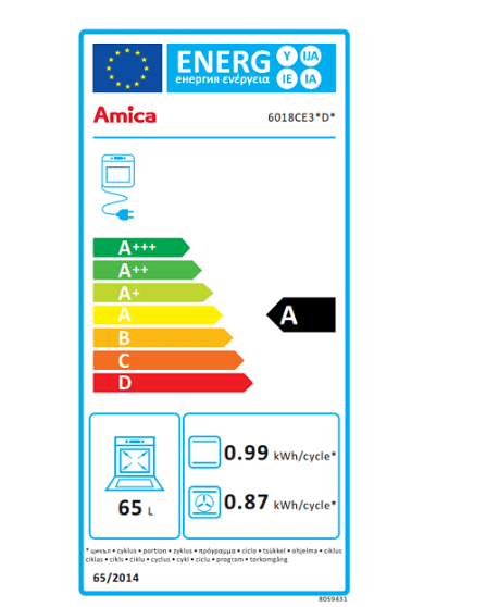 Amica 54037 kerámialapos tűzhely 60cm széles