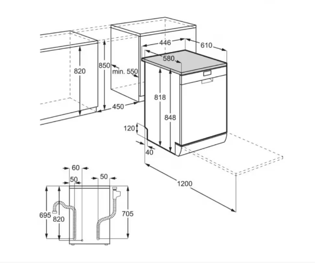 AEG FFB73527ZM mosogatógép keskeny 10 terítékes, AirDry, inox 