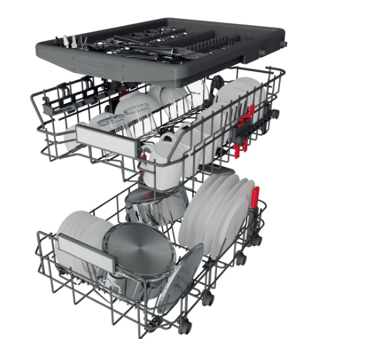 Whirlpool WSBO 3O34 PF X beépíthető keskeny 10 terítékes mosogatógép, 44.8x55.5x82 cm, inox szín 