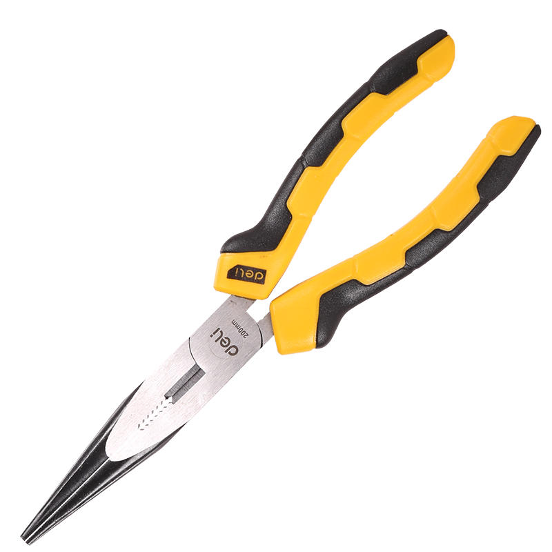 Deli Tools EDL2108 hosszúcsőrű fogó 20cm (sárga) 