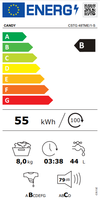 Candy CSTG 48TME/1-S felültöltős mosógép, Smart Inverter, 8 kg, 1400 ford./perc, CSTG48TME/1-S