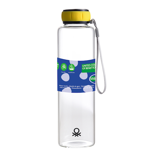 Benetton BE-0302 boroszilikát üveg palack 550ml sárga
