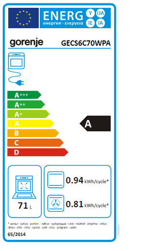 Gorenje BOS6737SYW beépíthető sütő 