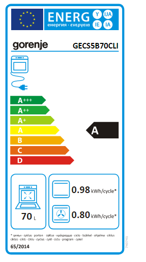 Gorenje GECS5B70CLI kerámialapos elektromos tűzhely extra gőzfunkcióval Classico Design, 70L, 50x59.4x85 cm