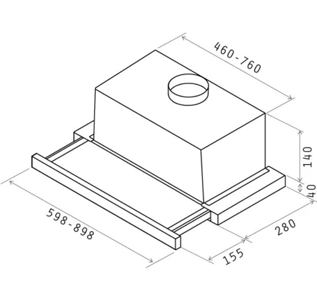 Elica ELITE 14 LUX GRVT/A/60 PRF0098874B beépíthető kihúzható konyhai elszívó,ezüst/fekete üveg front,60cm széles