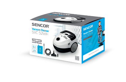 Sencor SVC52WH-EUE3 porzsákos porszívó, 700W, fehér 