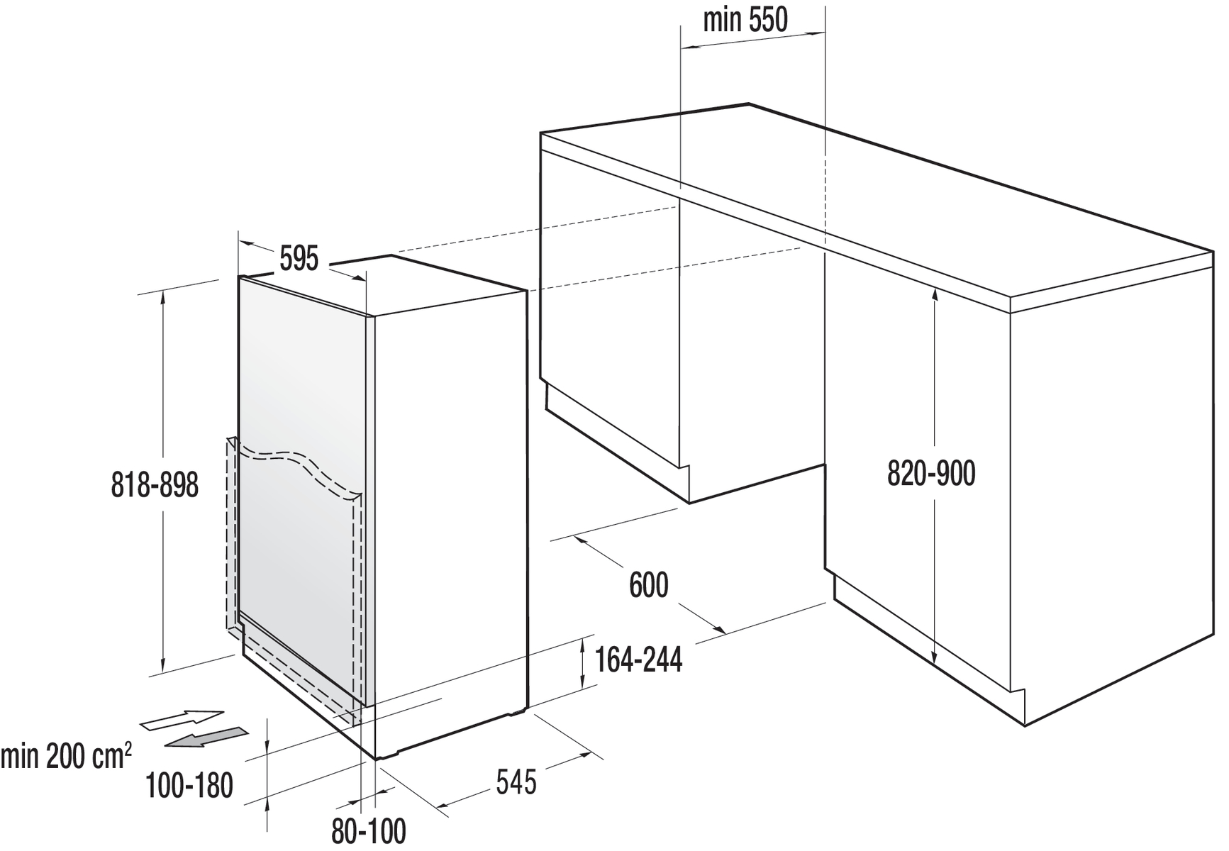 Gorenje RIU609EA1 pult alá építhető hűtőszekrény, 138L, 59.5x54.5x81.8 cm