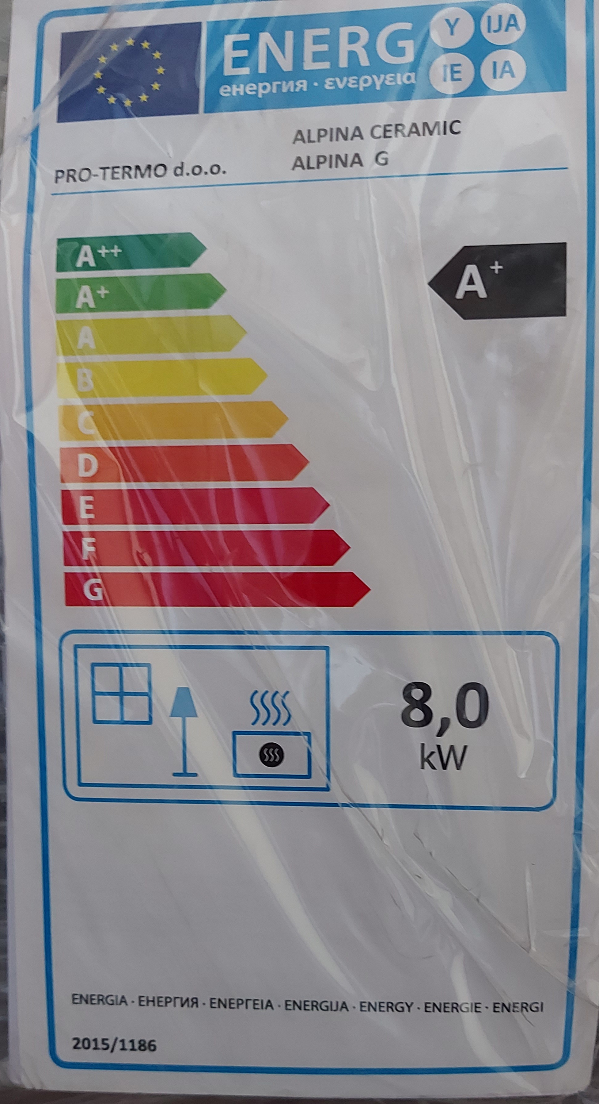 Warnex Alpina fehér csempés kandalló 8kW 50x86x48cm