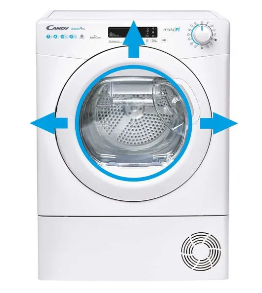 Candy CSO4H7A2DE-S hőszivattyús szárítógép, 7 kg, Wifi, 59.6x48.4x85 cm