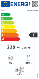 Beko RDSA-280K30 WN felülfagyasztós kombinált hűtő 246/46L fehér