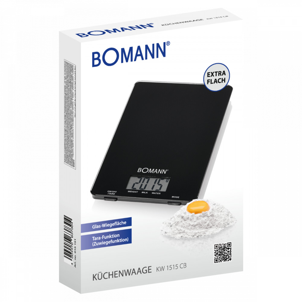 Bomann KW1515CB fekete konyhai mérleg KW1515CB