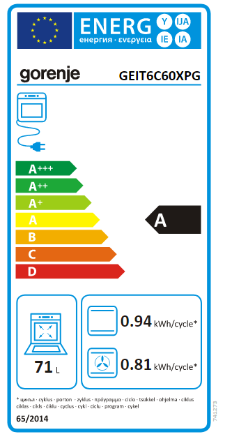 Gorenje GEIT6C60XPG indukciós tűzhely, 71L, 60x60x85 cm
