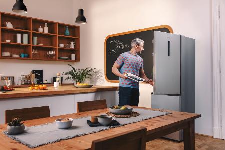 Gorenje NRK619CAXL4 No Frost Plus alulfagyasztós kombinált hűtőszekrény 207/97L, 59.5x59x186 cm, inox