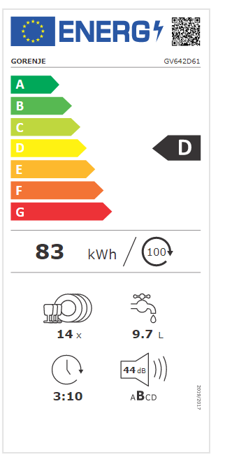 Gorenje GV642D61 teljesen beépíthető mosogatógép 60cm, 14 terítékes, automatikus ajtónyitás funkció 