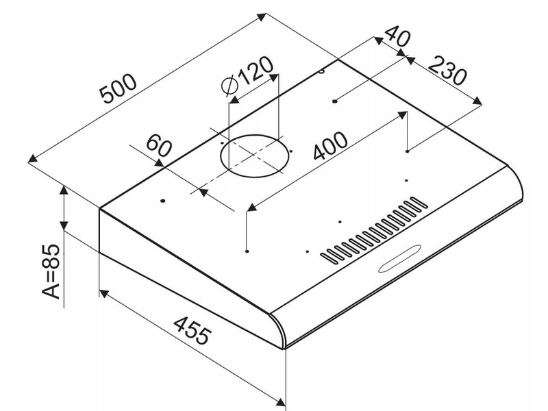 SLX SH50S konyhai elszívó 50cm szürke