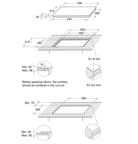 Whirlpool GOWL 628/NB EE beépíthető gázfőzőlap