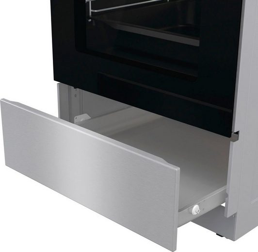 Gorenje GECS5C70XA inox elektromos kerámialapos tűzhely gőzfunkció, teleszkópos sütősín, duplagyűrűs és ovális főzőzónával