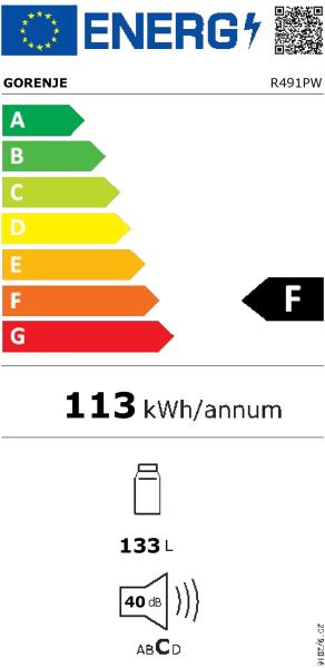 Gorenje R491PW egyajtós hűtőszekrény led világítással 
