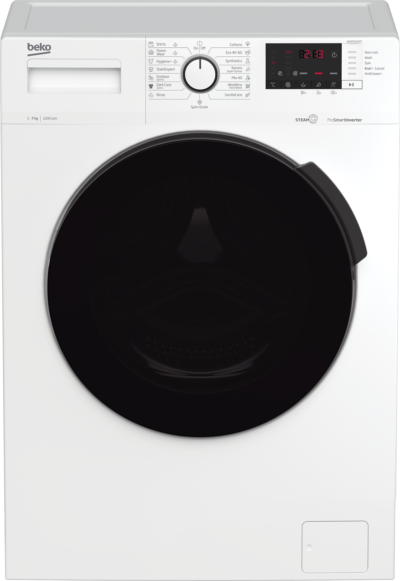 Beko WUE7612XST keskeny elöltöltős mosógép 49 cm mély, 7kg, D energiaosztály,gőz technologia 