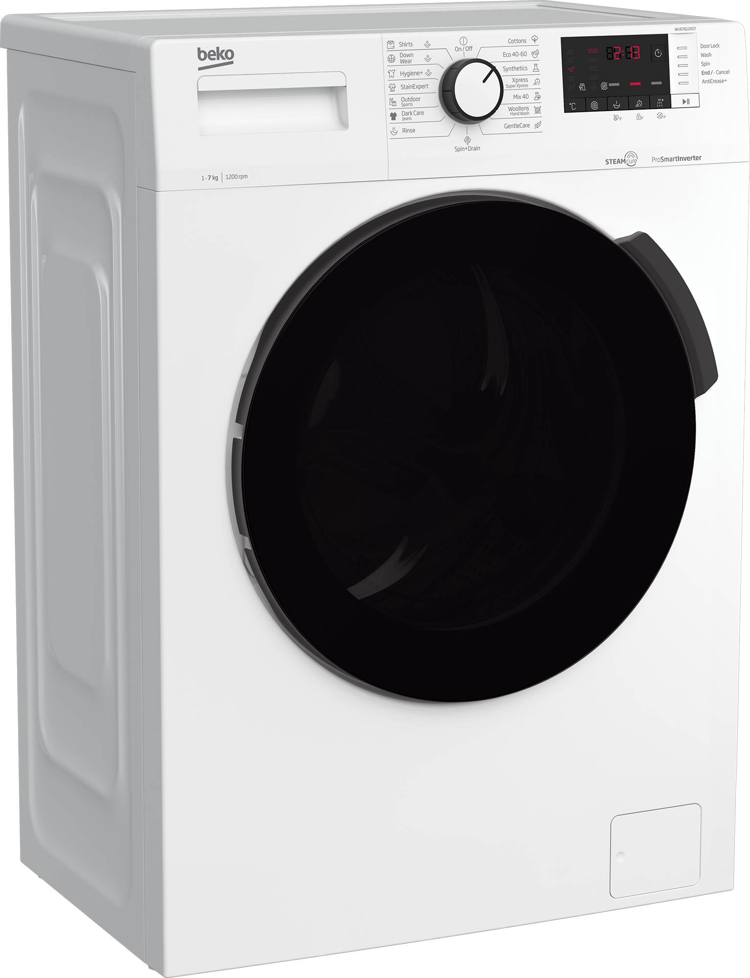 Beko WUE7612XST keskeny elöltöltős mosógép 49 cm mély, 7kg, D energiaosztály,gőz technologia 