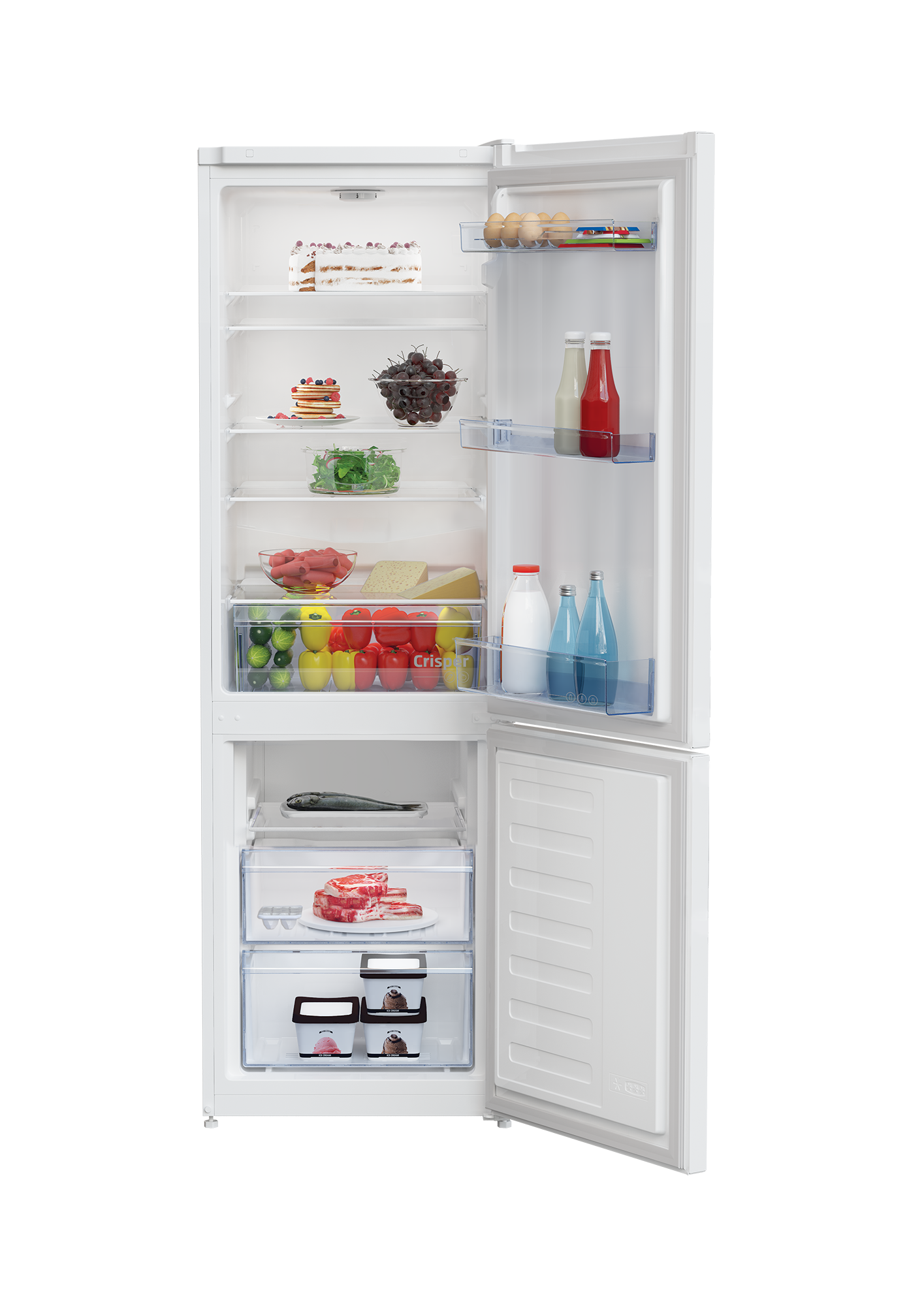 Beko RCSA270K40WN alulfagyasztós kombinált hűtőszekrény, 175/87L, 54x57.4x170.8 cm 