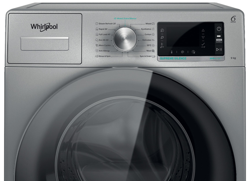 Whirlpool AWH 912S/PRO elöltöltős félipari mosógép, 9kg, ZEN,Gőz funkció, 59.9x64.3x84.5 cm 