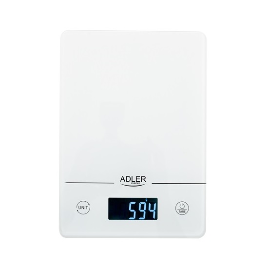 Adler AD3170 konyhamérleg fehér  15kg mérési kapacítás 17x24cm