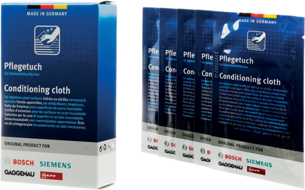 Bosch speciális kondicionáló olajjal impregált kendő rozsdamentes felületekhez 5db 