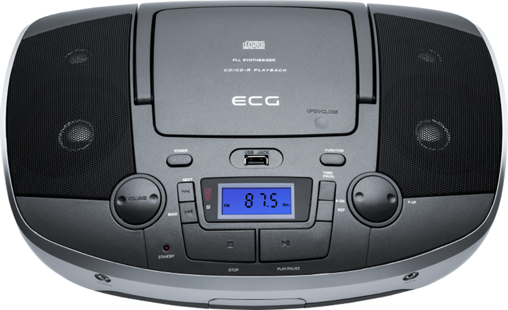 ECG CDR 1000 hordozható CD-S rádió titán ezüst szín
