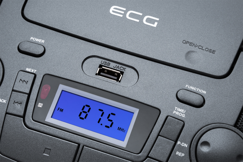 ECG CDR 1000 hordozható CD-S rádió titán ezüst szín