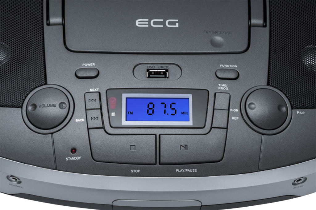 ECG CDR 1000 hordozható CD-S rádió titán ezüst szín