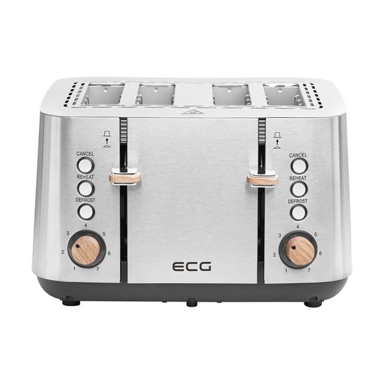 ECG ST 4767 TIMBER 4 rekeszes rozsdamentes kenyérpirító