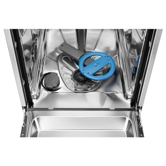 Electrolux EES42210L teljesen beépíthető keskeny mosogatógép, inverter motor, 9 terítékes, automatikus ajtónyitás, 44.8x55x81.8 cm 