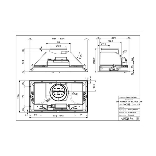 Faber INKA SMART HCS X A52 kürtőbe építhető konyhai elszívó, 52cm, 2x LED világítás