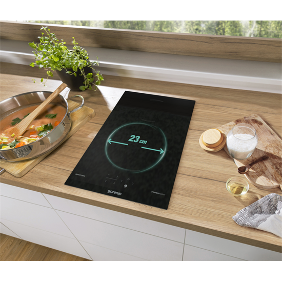 Gorenje GI3201BC beépíthető dominó indukciós kerámia főzőlap,fekete, érintőkijelző, 30x52x5.8 cm 