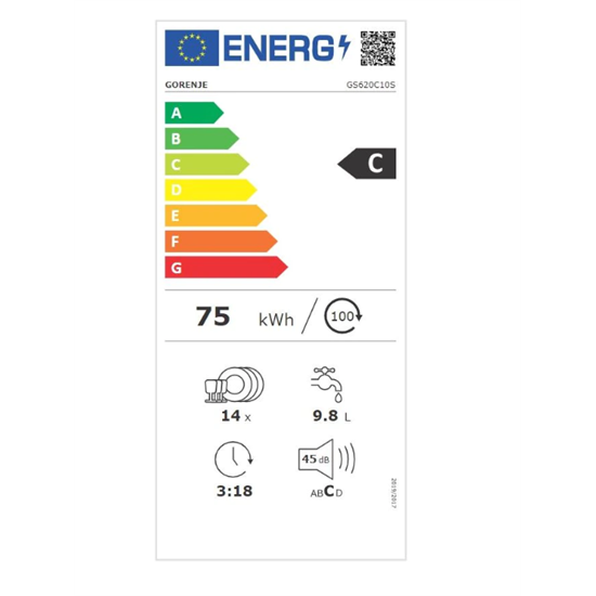Gorenje GS620C10S TotalDry mosogatógép 14 teríték, ezüst