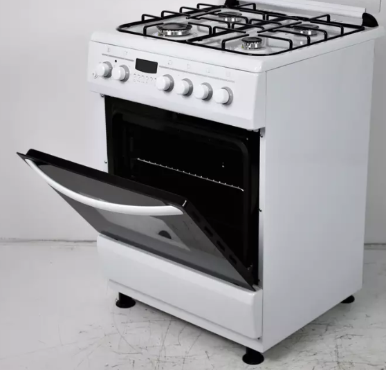 Hunor FS6406MAZW LPG 60X60cm PB gázpalackos gáz-elektromos, fehér kombinált digitális kijelzős tűzhely, fémtetővel. PB palack nem része a tűzhelynek