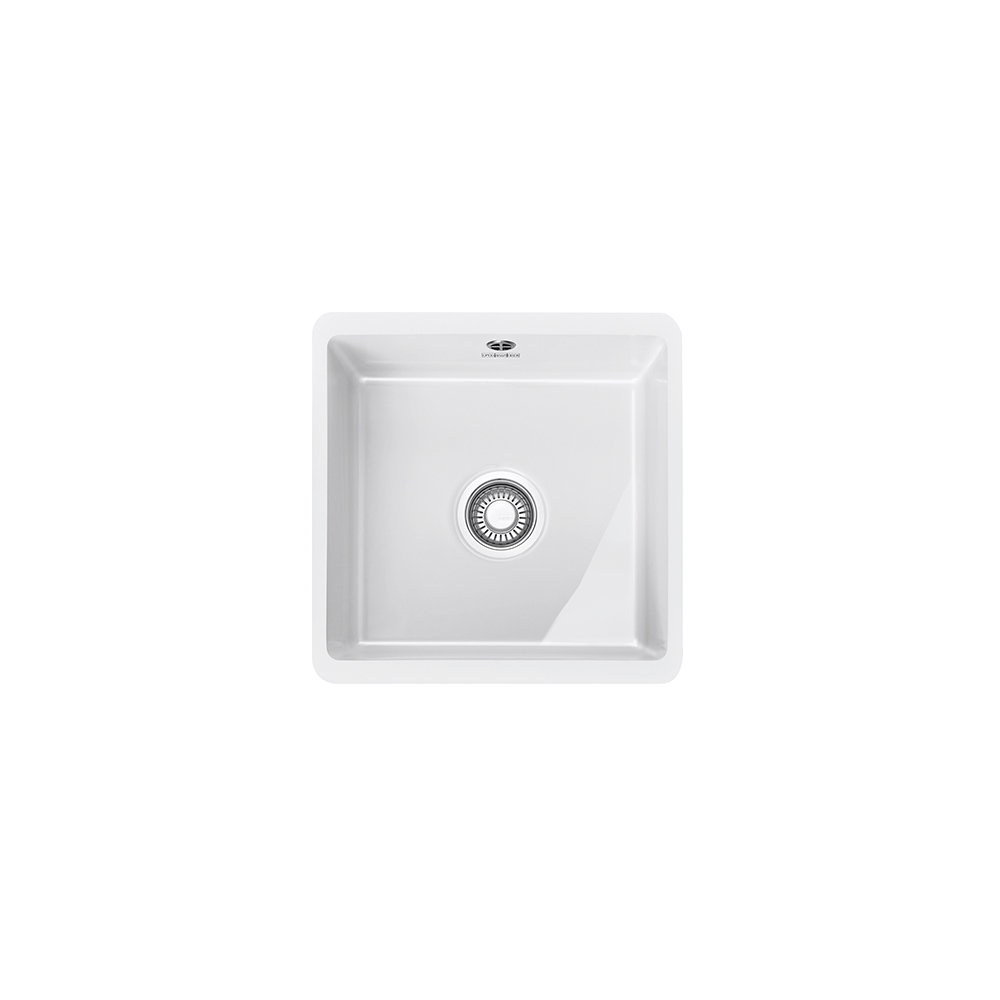 Franke KBK 110-40 Kubus Fraceram kerámia munkalap alá építhető gleccser fehér mosogatótálca,44.5x44.5cm,126.0335.711