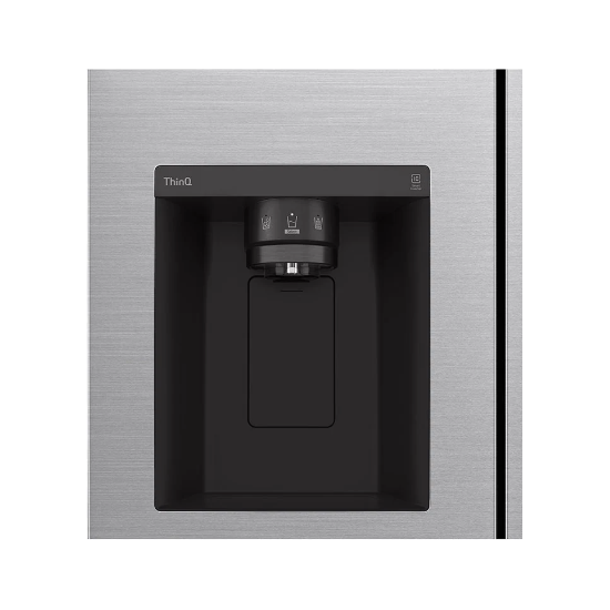 LG GSLV51PZXM Side-by-Side hűtőszekrény, inox színű,416/219L,179cm magasság, Smart Inverter Kompresszor, 