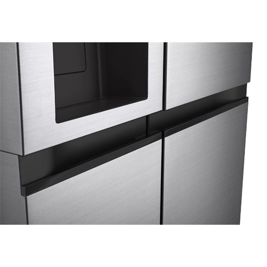 LG GSLV51PZXM Side-by-Side hűtőszekrény, inox színű,416/219L,179cm magasság, Smart Inverter Kompresszor, 