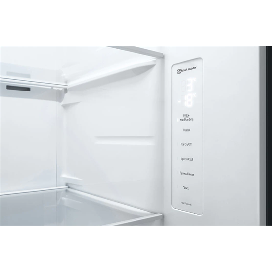 LG GSLV51PZXM Side-by-Side hűtőszekrény, inox színű,416/219L,179cm magasság, Smart Inverter Kompresszor, 