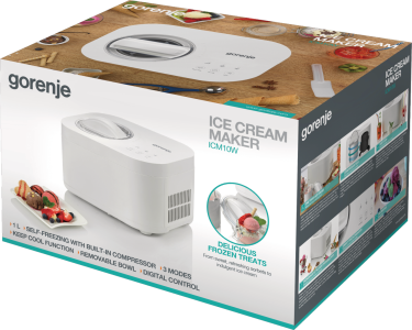 Gorenje ICM10W fagylaltgép, gelato, szorbet, fagyasztott joghurt készitésére is alkalmas!