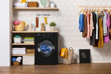 Gorenje WNEI84AS/B  fekete elöltöltős mosógép Inverteres motor, 60x54.5x85 cm 