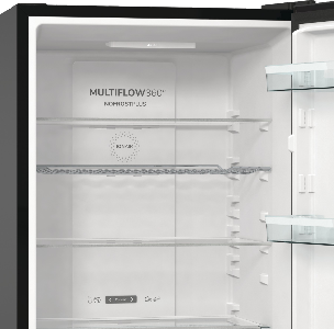 Gorenje NRK619EABXL4 NO Frost fekete kombinált hűtőszekrény, 204/96L, 60x59.2x185 cm 