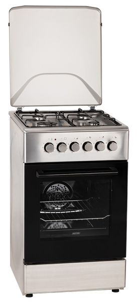 MPM 60cm széles inox kombinált tűzhely MPM-64-KGM-11
