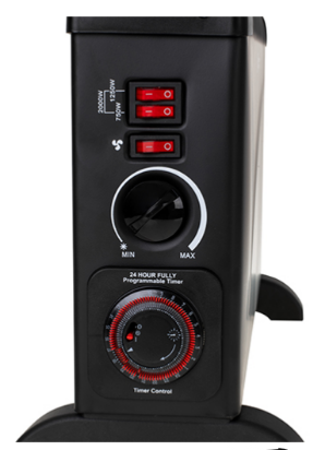 Mesko MS7741B elektromos konvektor időzítővel, turbo ventillátor fokozat, 750W, 1250W, 2000W