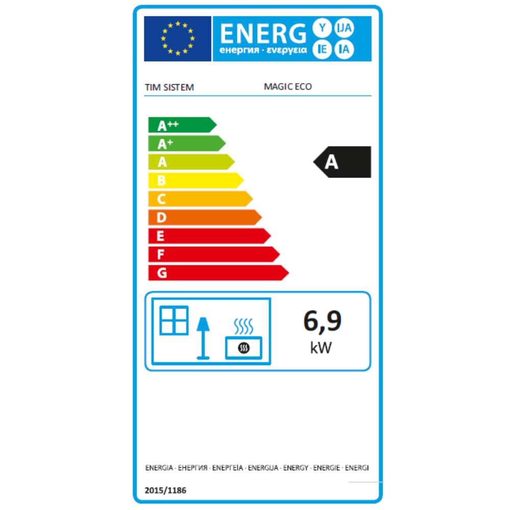 Warnex MAGIC STOVE eco BORDÓ kandalló 6,9kW 120mm felső füstcsőcsonk elhelyezkedés
