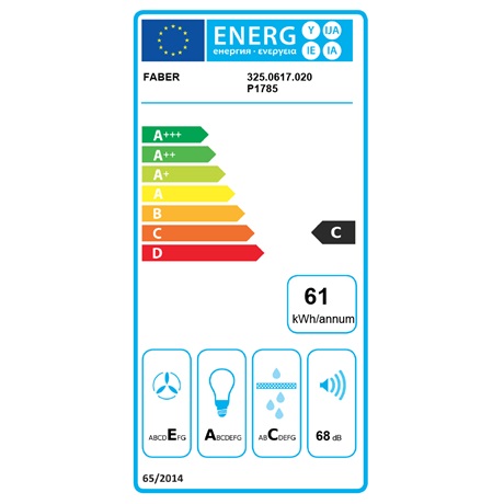 Faber RAY SRM LED X/V NS A60 hajlított üveges kürtös konyhai elszívó,60cm,
