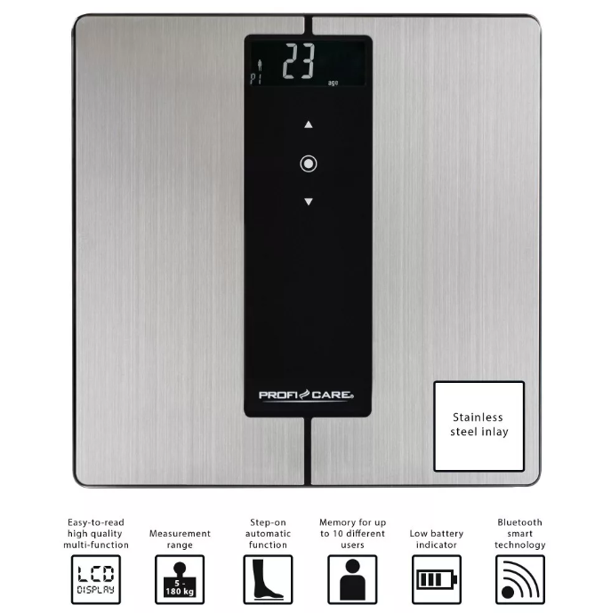 ProfiCare PC-PW 3008 BT 9 in 1 személymérleg 